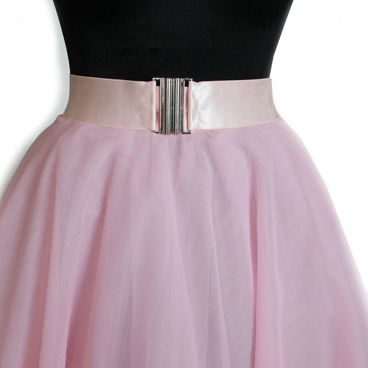 Plakanā gumija satīna 5 cm - pūderrozā