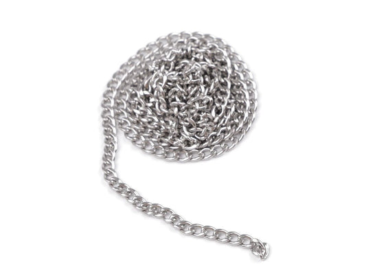 Plakana nerūsējošā tērauda ķēdīte, 3.7 mm, 1 m