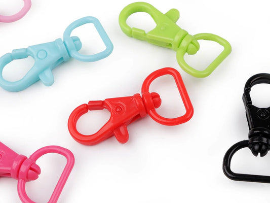 Attēls ar Plastmasas karabīnes ar grozāmu mehānismu – 17 mm 5.gab|dažādu toņu – pieejams Šarlotes audumi