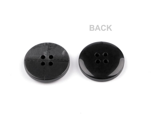 Attēls ar Plastmasas pogas 25 mm - melnas – pieejams Šarlotes audumi