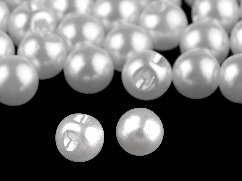 Bouton perlé 9 mm| blanc ou blanc chaud