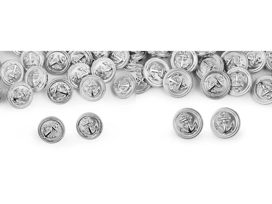 Pogas uz kājiņas 22 mm - sudraba enkurs