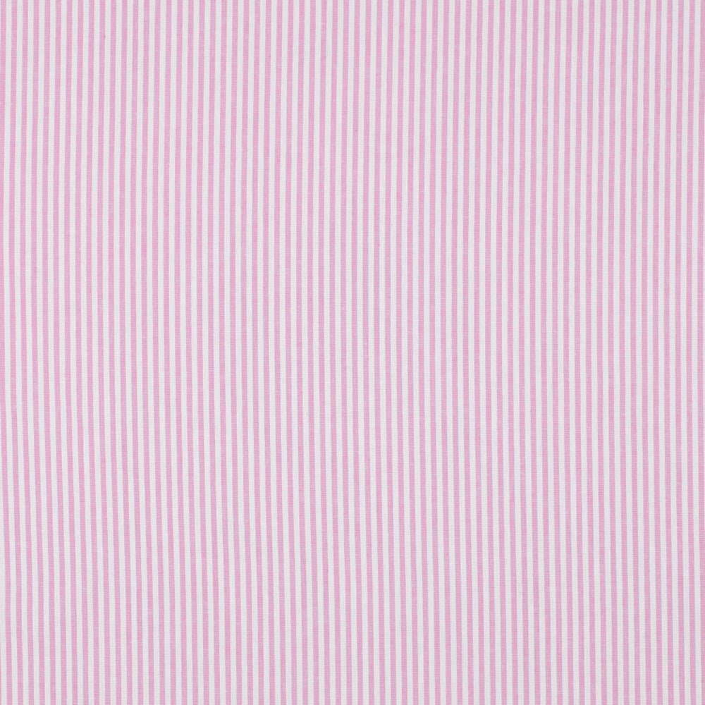 Image du tissu Premium 100 % coton à rayures roses de 3 mm, 110 g/m² – disponible chez Šarlotes audumi