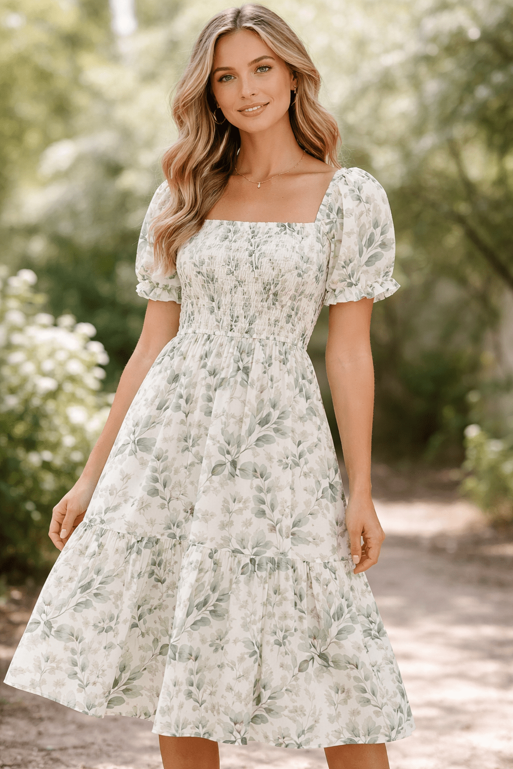 Image de tissu Premium 100 % coton - feuilles vertes 115 g/m² – disponible chez Šarlotes audumi