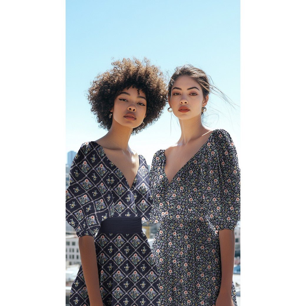 Attēls ar Premium 100% kokvilnas audums - ziedu rombi 115 g/m² – pieejams Šarlotes audumi