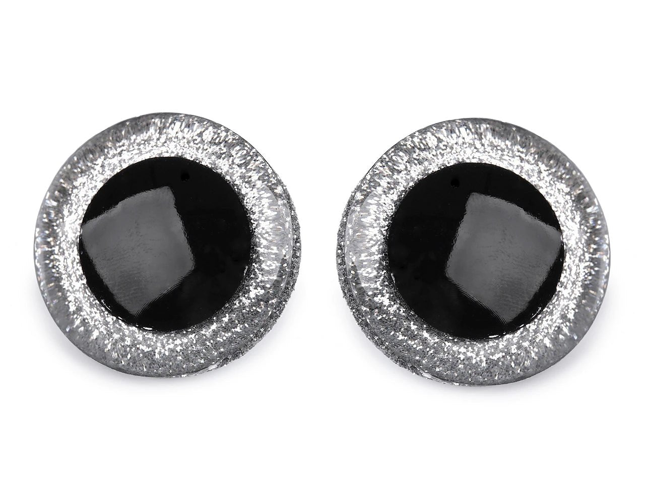 Image avec yeux de jouet Ø40 mm avec paillettes (2 paires par paquet) – disponible chez Šarlotes audumi