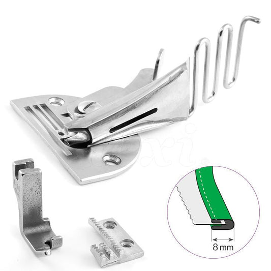 Attēls ar Rūpniecisko šujmašīnu slīpās lentes apmalotājs - labās puses, 30 mm lentei, gatavā mala 8 mm, 90° – pieejams Šarlotes audumi