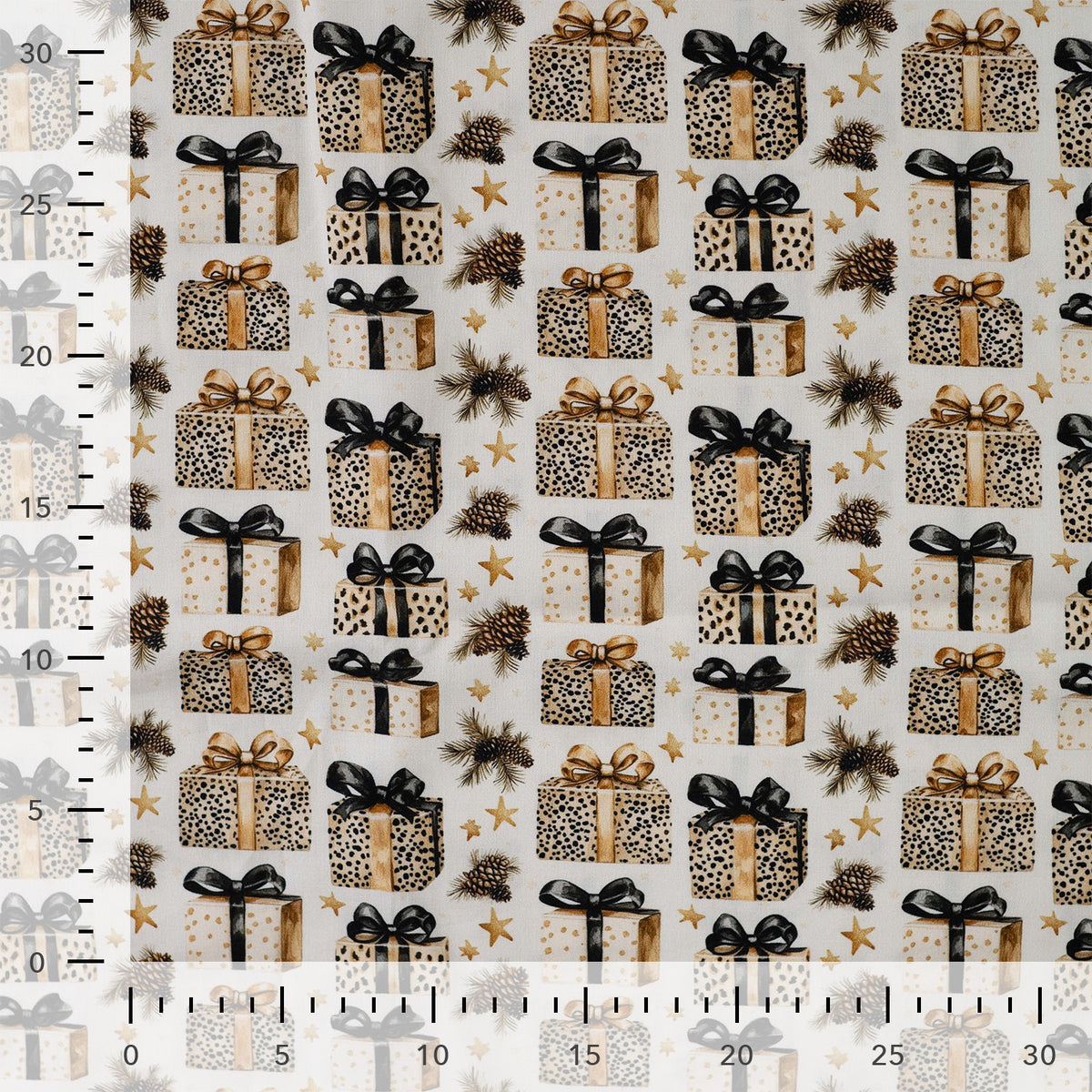 Premium-Stoff aus 100 % Baumwolle – Weihnachts-Leoparden-Geschenke