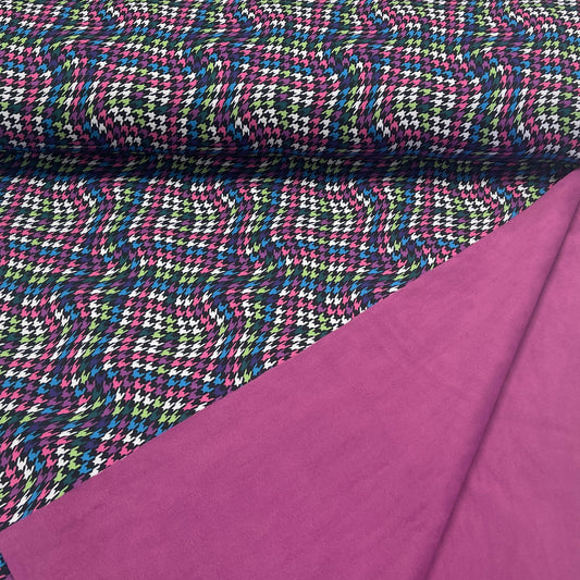 Softshell audums ar elastānu - krāsains raksts 310 g/m²