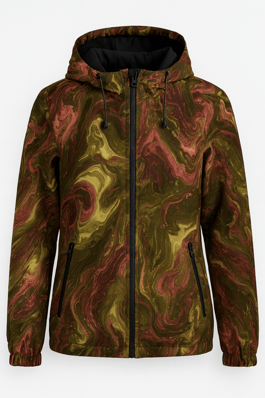 Softshell audums ar elastānu - zaļš akvarelis 310 g/m²