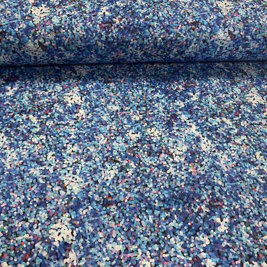 Softshell audums ar elastānu - zils raksts 310 g/m²