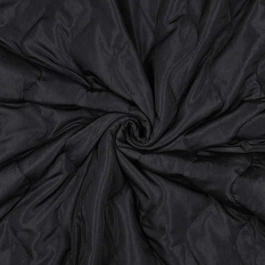 Attēls ar Stepēts audums “Zig Zag” – melns 230 g/m² – pieejams Šarlotes audumi