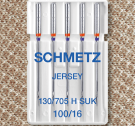 Šujmašīnu adatas trikotāžai SCHMETZ JERSEY - Nr.100 (5gab.)
