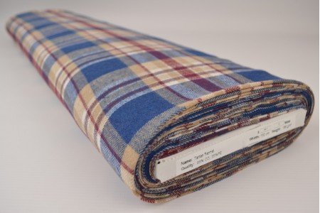 Flanell, beige-blau kariert