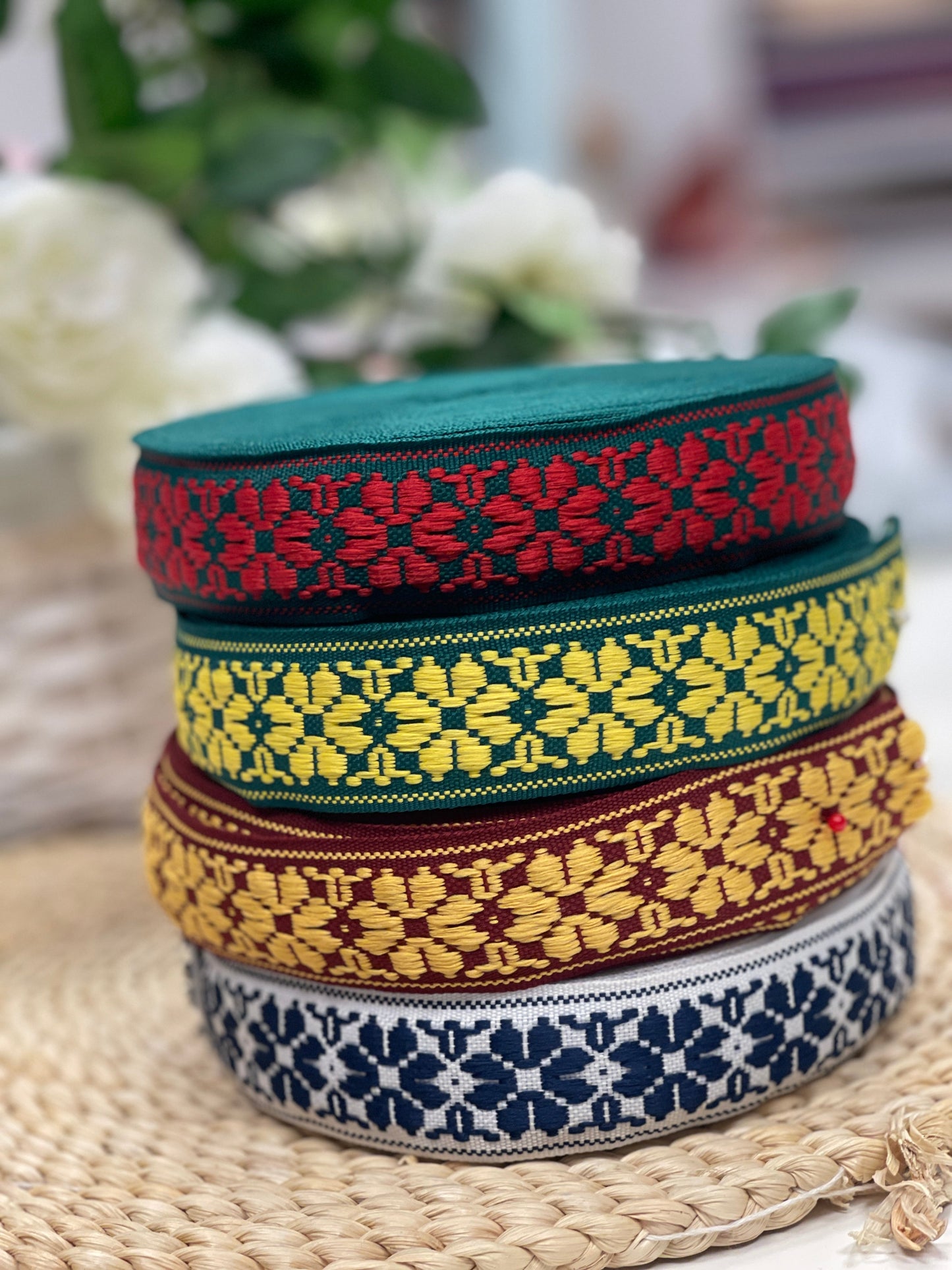 Tautiskā lente, josta 36mm - zaļa ar dzeltenu LV