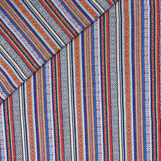 Tissu à motif traditionnel - nuances de bleu 200 g/m²