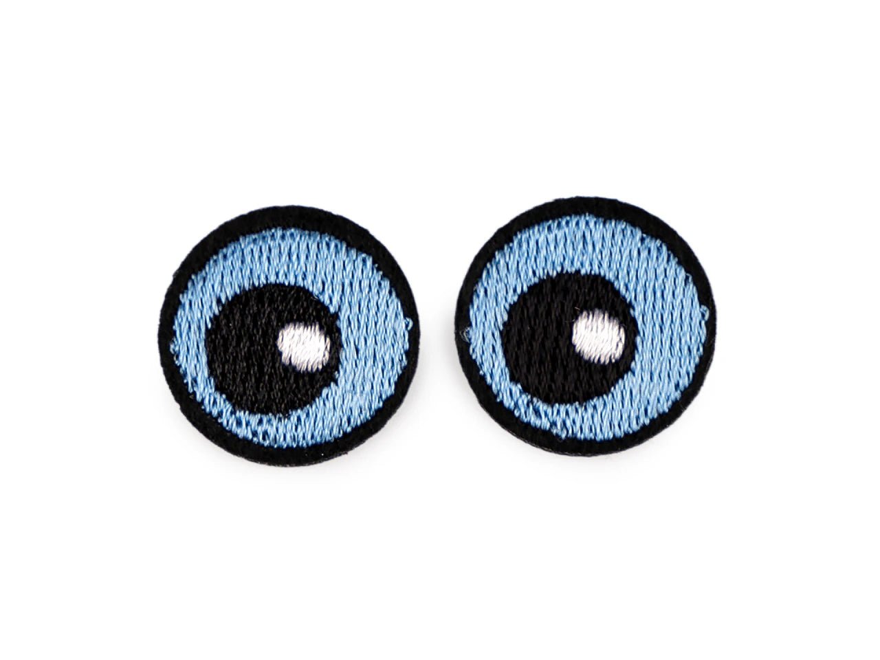 Image avec appliqué thermocollant Yeux Ø 2,2 cm – écusson en tissu brodé, 10 pièces – disponible en ligne chez Šarlotes audumi