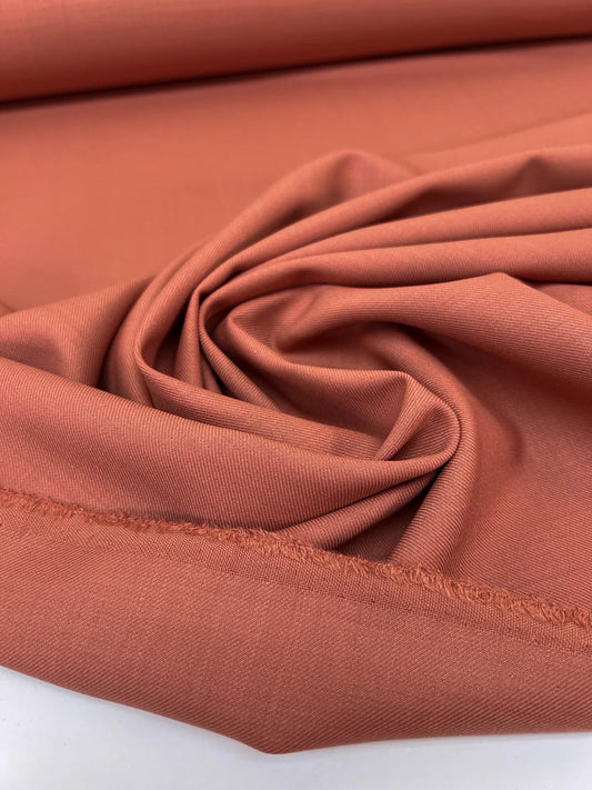 Vilnas audums ar elastānu - sarkanais māls 215 g/m²