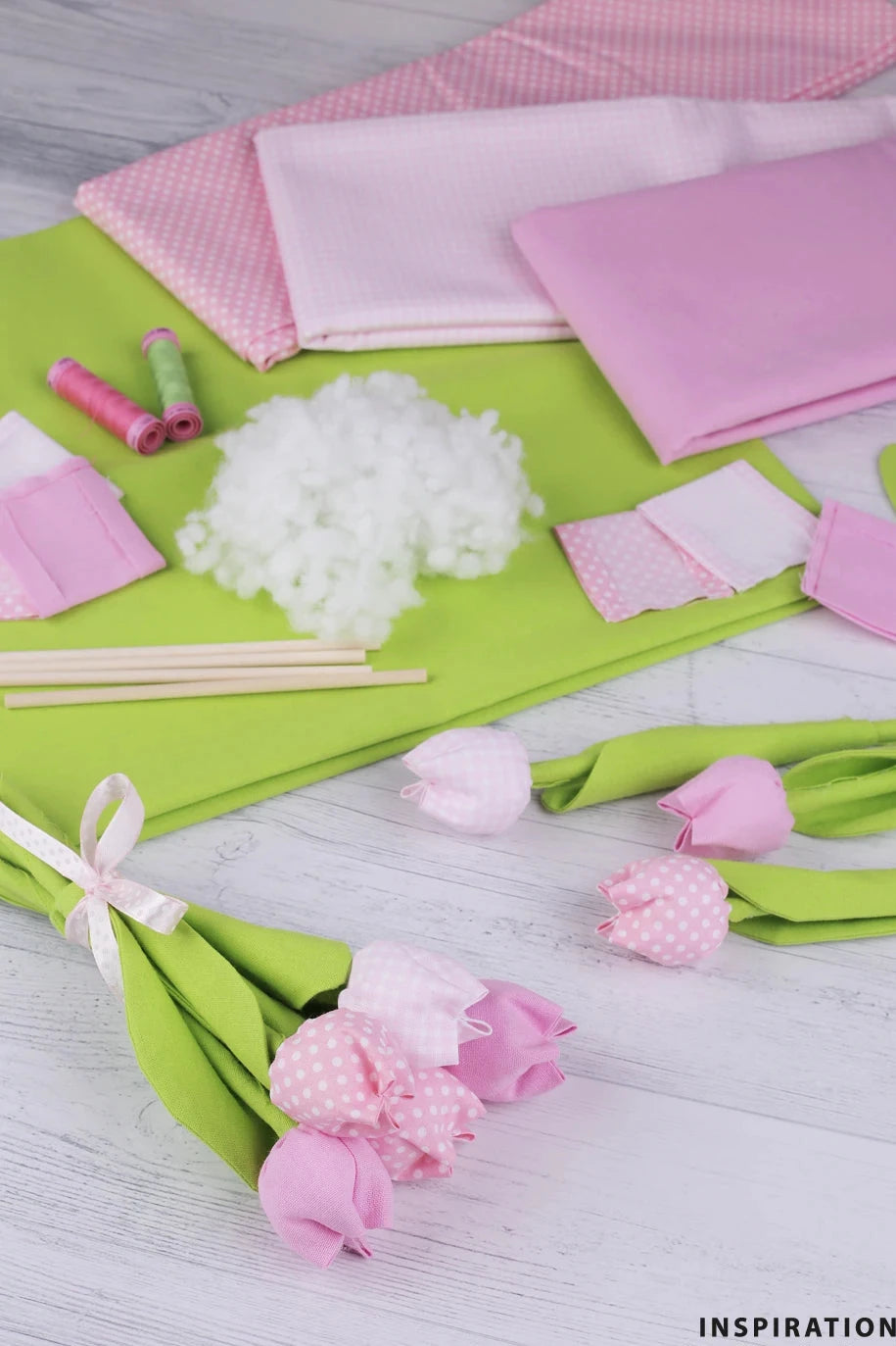 100% Cotton fabric - green checkered 125 g/m