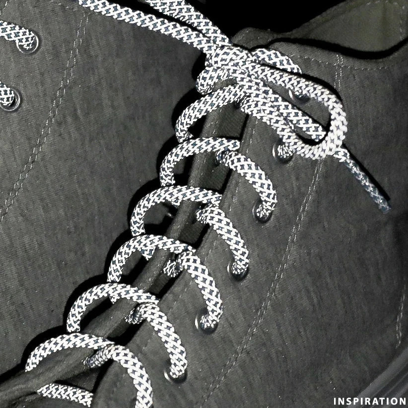Shoelaces | sweater cords, reflective, length 130 cm - light gray