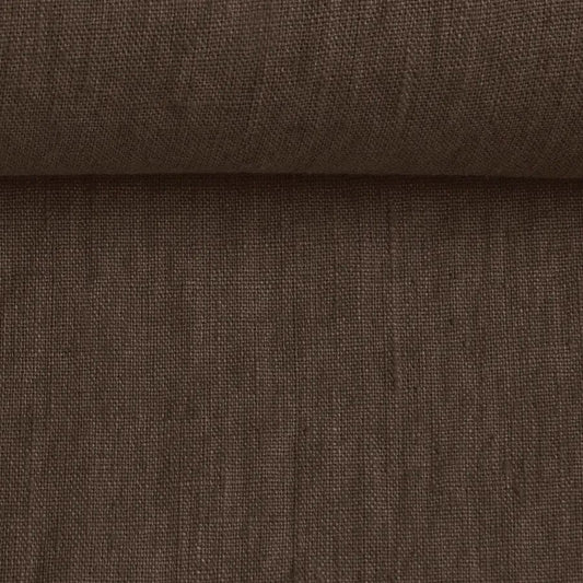 100% Mīkstināts lins-šokolādes brūns 205 g/m²