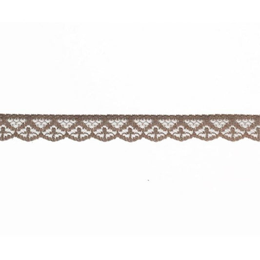 Poliestera mežģīne-1,2 cm brūna