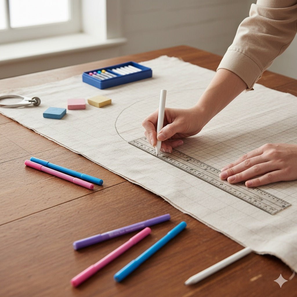 Tailor's chalk, soap, pens