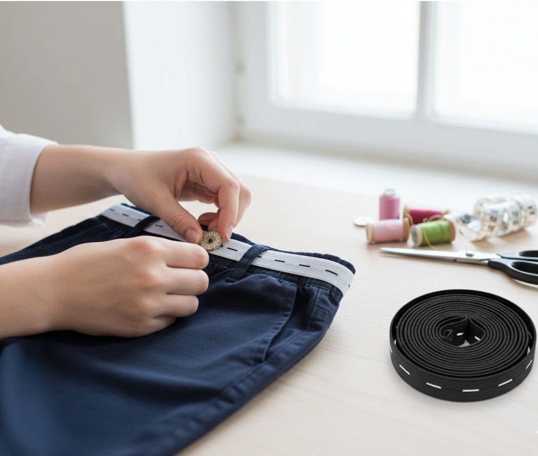 Rubber with buttonholes