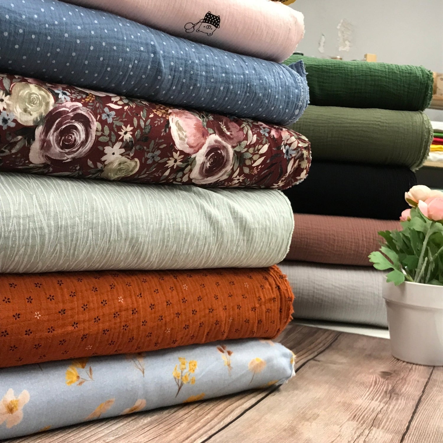 Muslin fabric with print