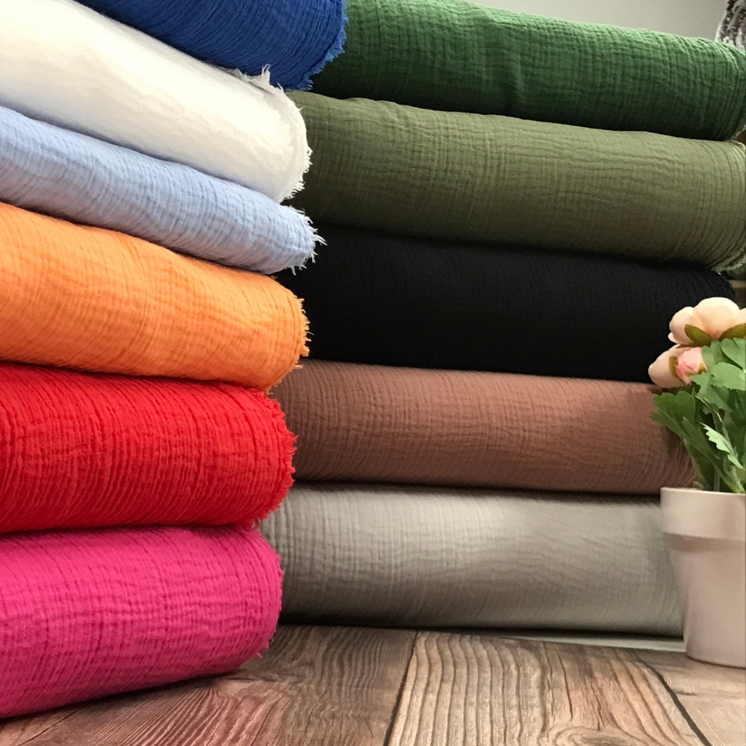 Muslin fabric solid color