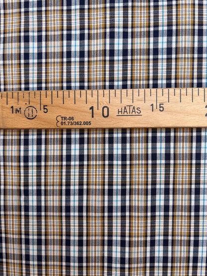 Plaid cotton and viscose fabric with elastane in multicolour pattern – Italy