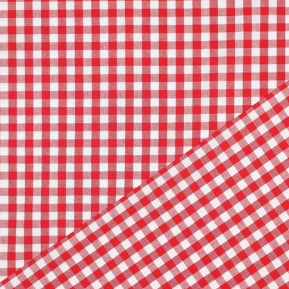 Tissu premium 100 % coton - à carreaux rouges 110 g/m²