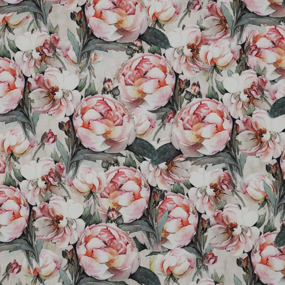 Viskozes audums ar elastānu-peonijas 135 g/m²