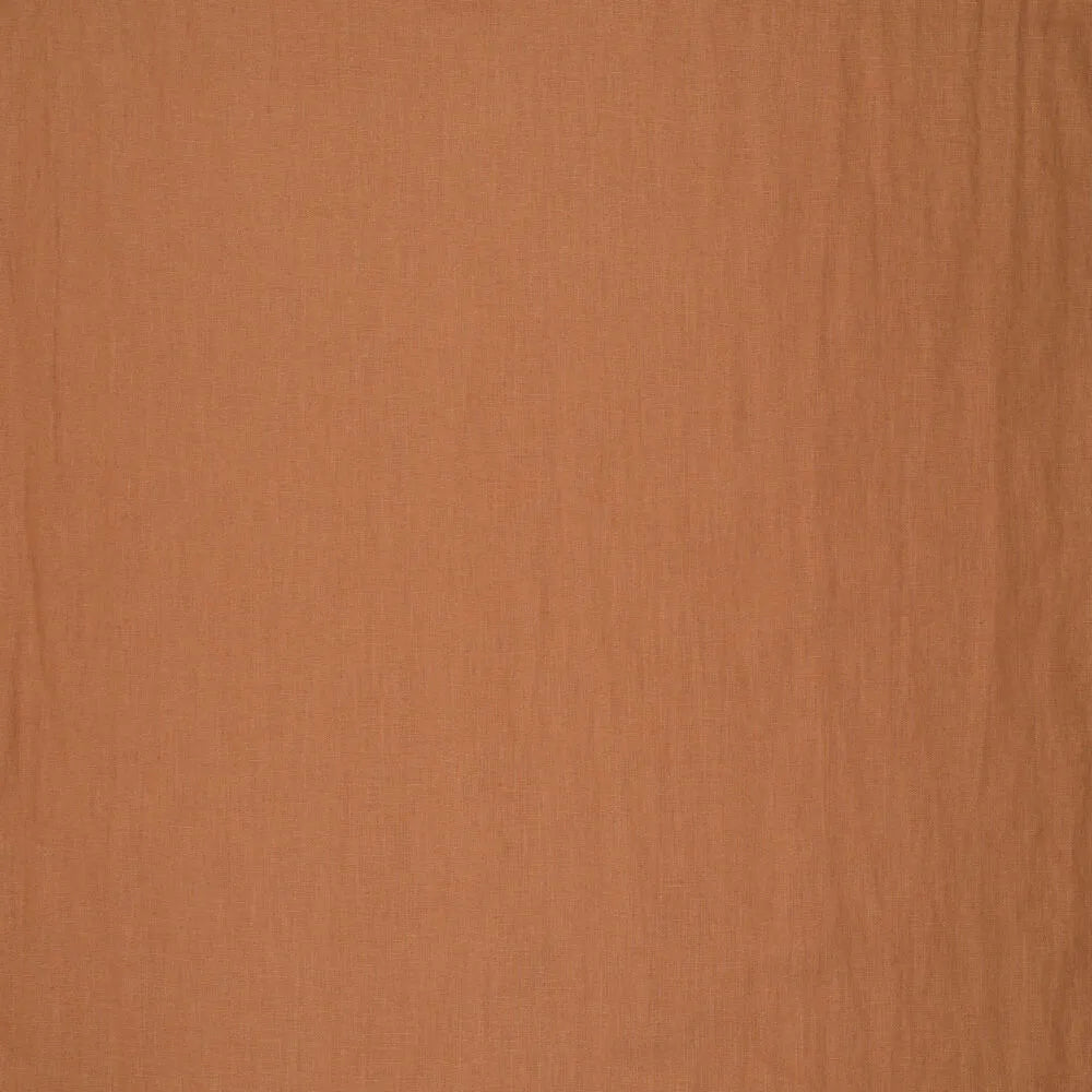 100% weich gemachter Leinenstoff - Cognac 165 g/m²