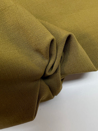 Tissu en laine avec élasthanne, couleur vert brun – France