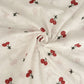 Embroidered cotton fabric - cherries 110 g/m²