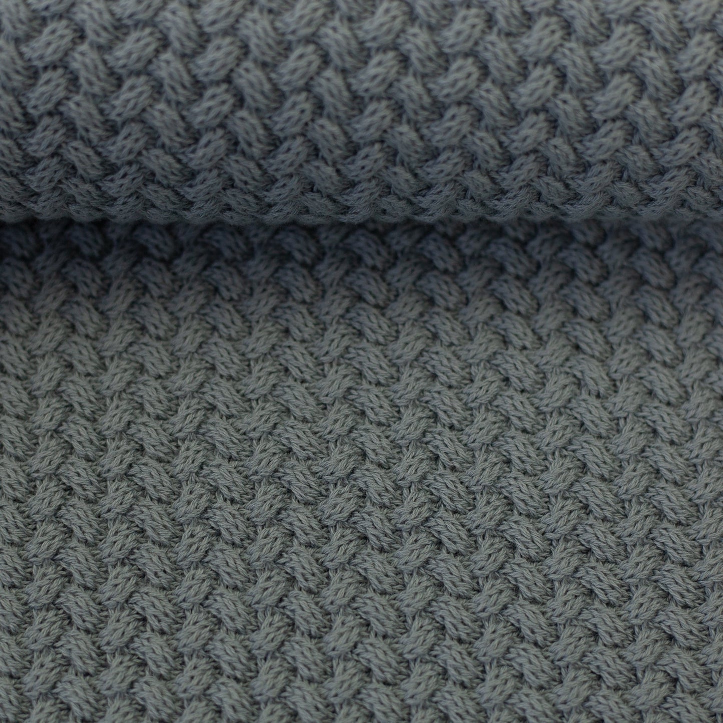 Attēls ar 100% kokvilnas adījums - zilipelēks 525 g/m² – pieejams Šarlotes audumi