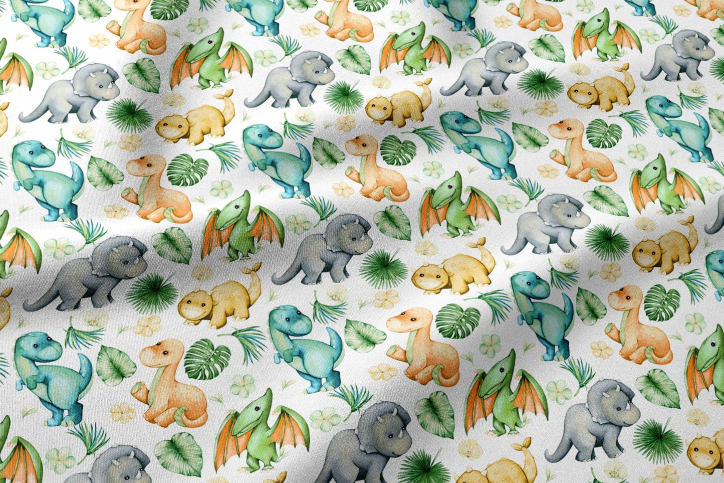 Image avec tissu 100 % coton - dino 125 g/m² – disponible chez Šarlotes audumi