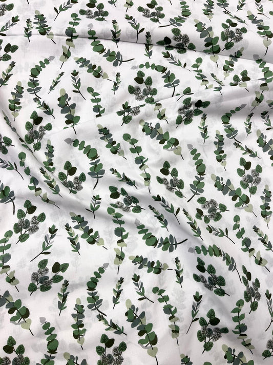Image en tissu 100 % coton - eucalyptus 125 g/m² – disponible chez Šarlotes audumi