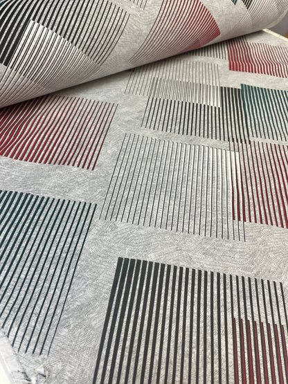 Bild mit 100 % Baumwollstoff, kariertem Linienmuster, 220 cm – online erhältlich bei Šarlotes audumi