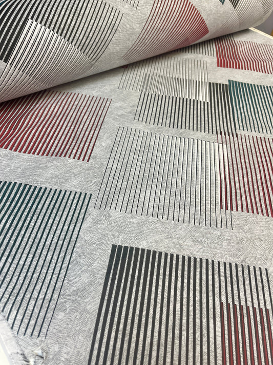 Bild mit 100 % Baumwollstoff, kariertem Linienmuster, 220 cm – online erhältlich bei Šarlotes audumi