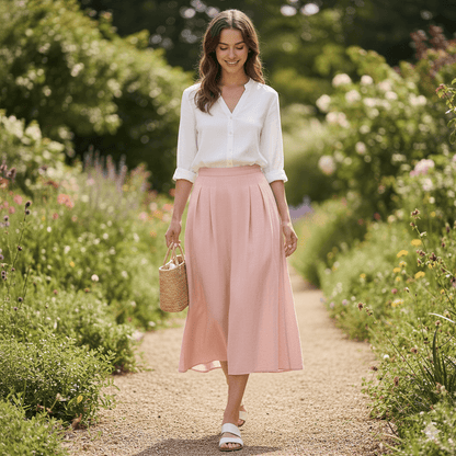 Image en tissu 100 % coton lavé | Washed - rose poudré 85 g/m² – disponible chez Šarlotes audumi