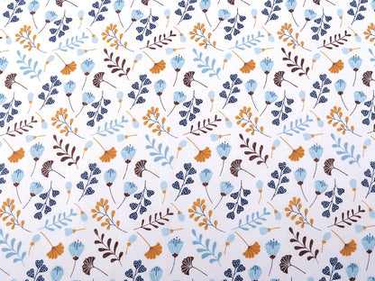 Tissu 100 % coton - petites fleurs bleues 125 g/m²