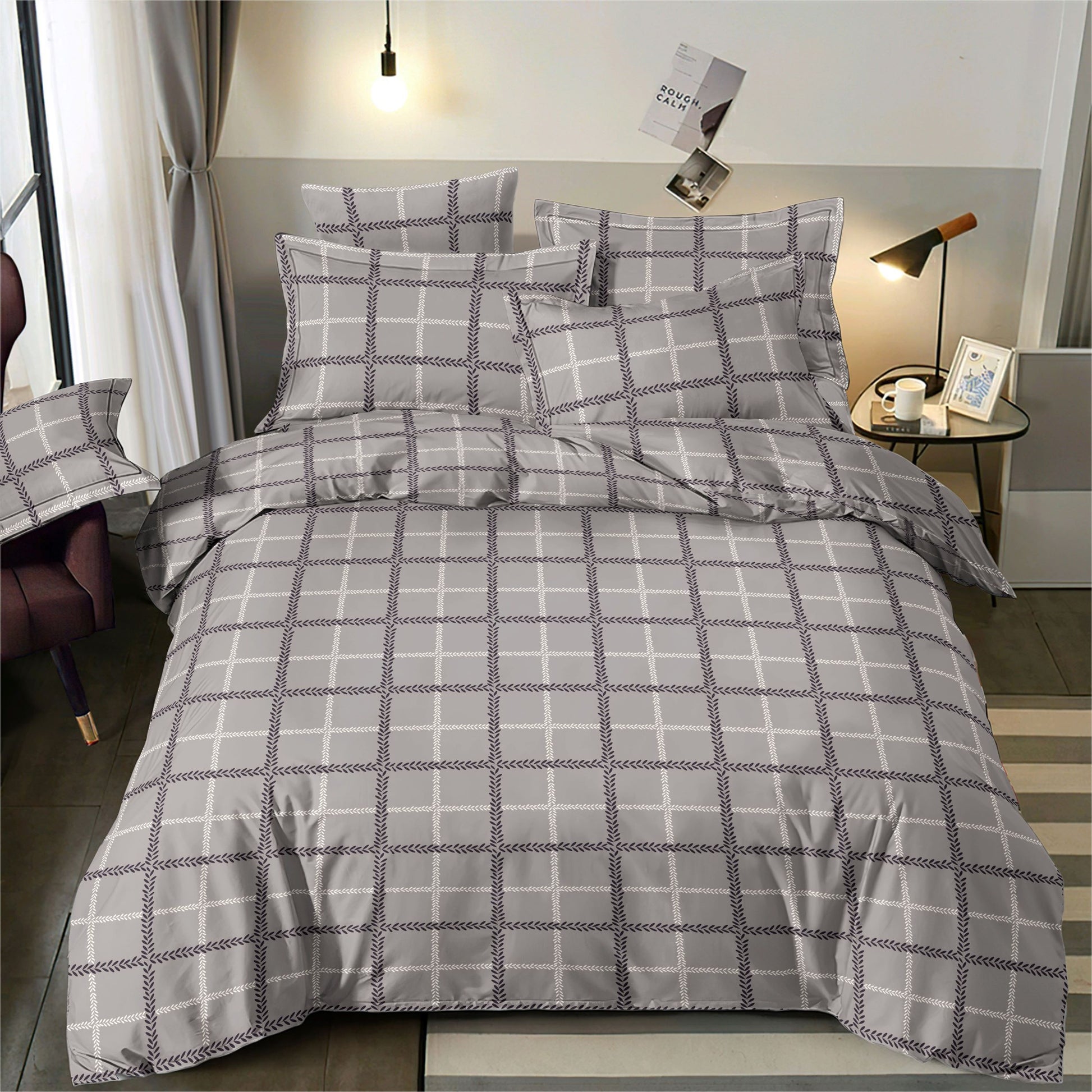 Attēls ar 100% Kokvilnas audums - mūsdienu rūtis 220cm 146 g/m² – pieejams Šarlotes audumi