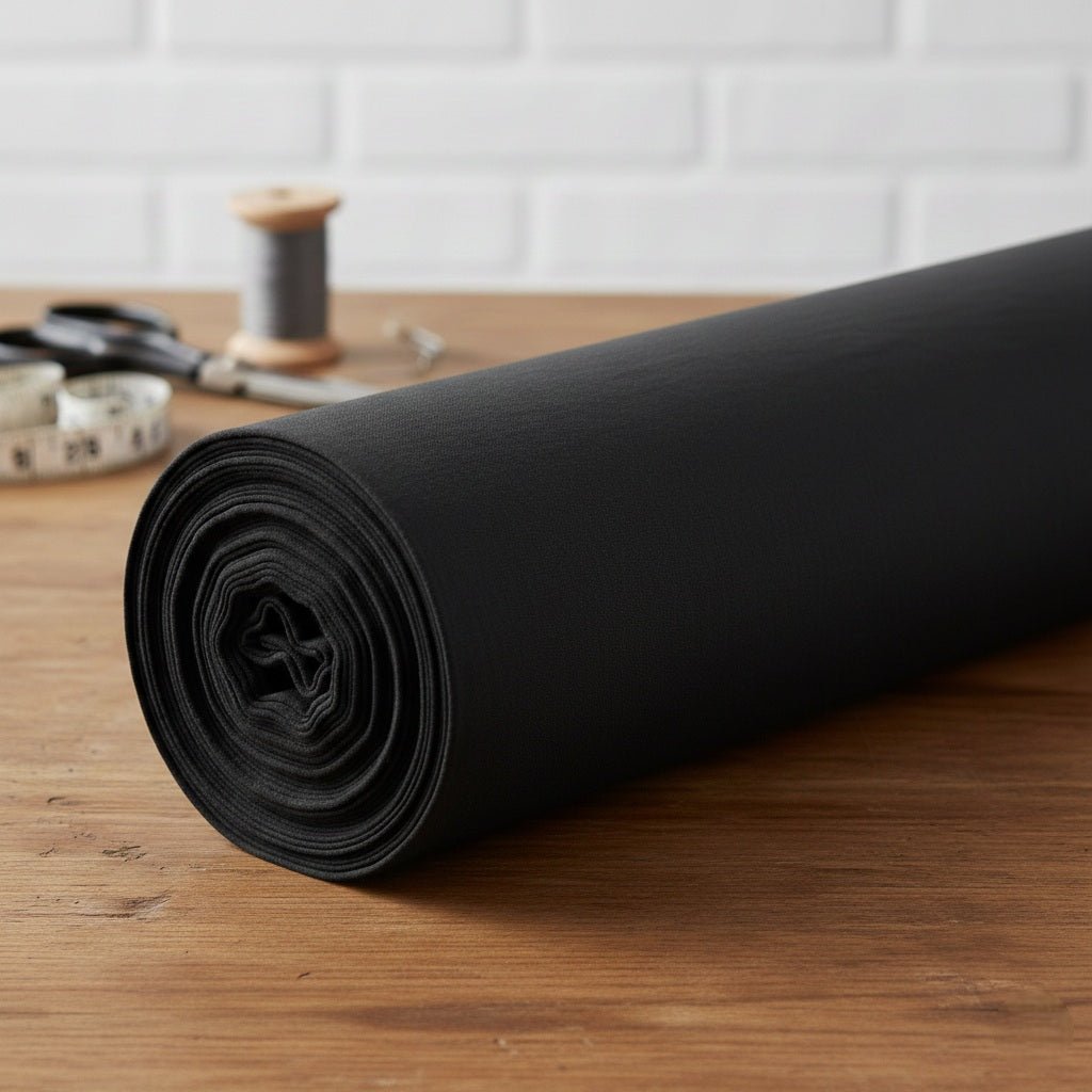 Attēls ar 100% Kokvilnas audums - pelēcīgi melns 220cm 146 g/m² – pieejams Šarlotes audumi