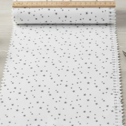 alt
Image of 100% cotton fabric - gray stars 125 g/m² – available at Šarlotes audumi