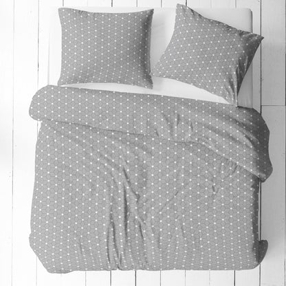 Image of 100% cotton fabric - grey geometric pattern 125 g/m² – available at Šarlotes audumi