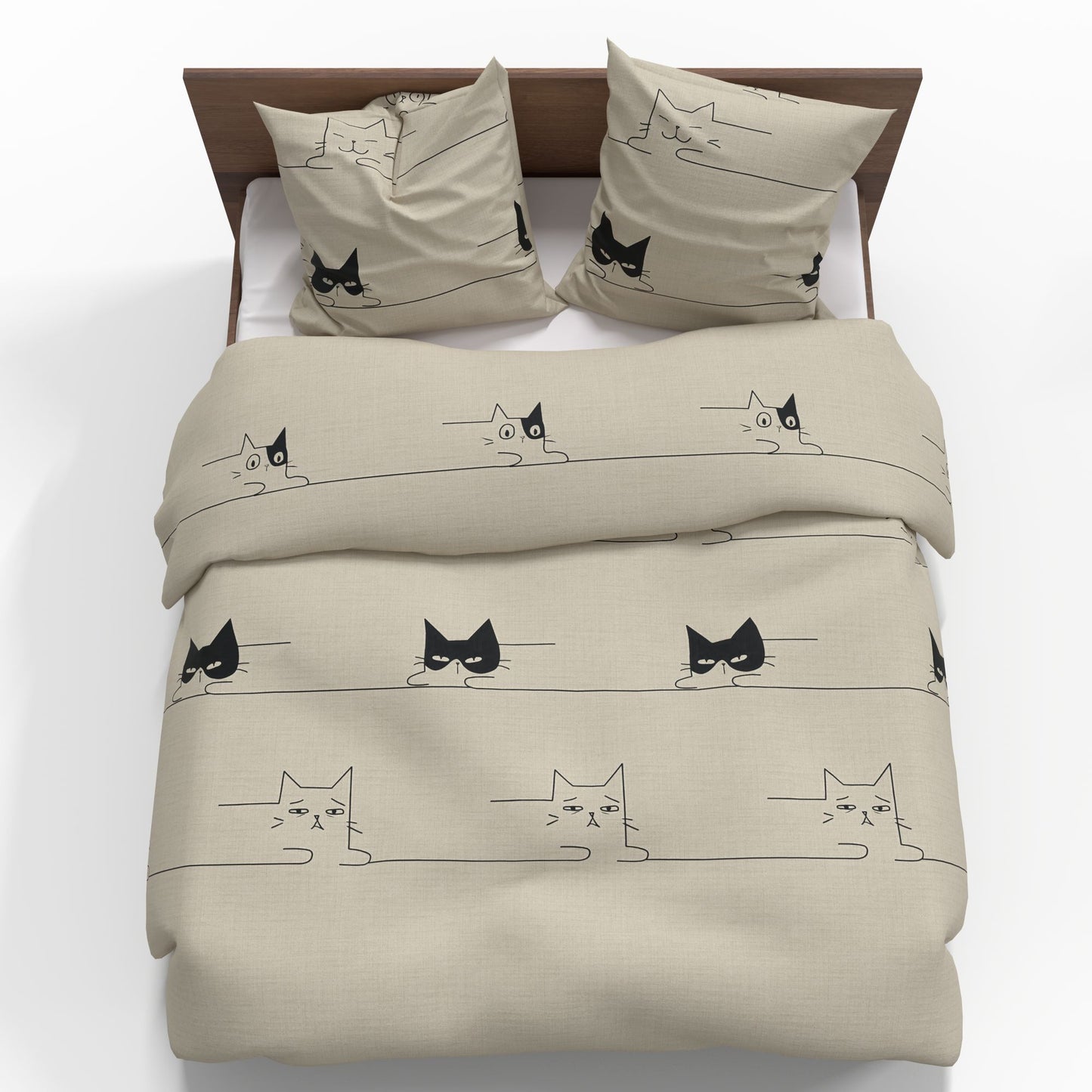 Attēls ar 100% Kokvilnas audums - rotaļīgie kaķi 220cm 146 g/m² – pieejams Šarlotes audumi