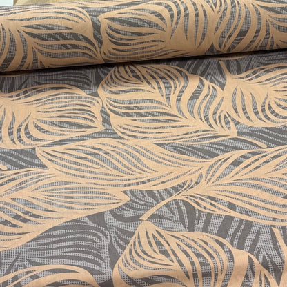 Tissu 100 % coton - matin de palmier sable 220cm 146 g/m² – disponible chez Šarlotes audumi