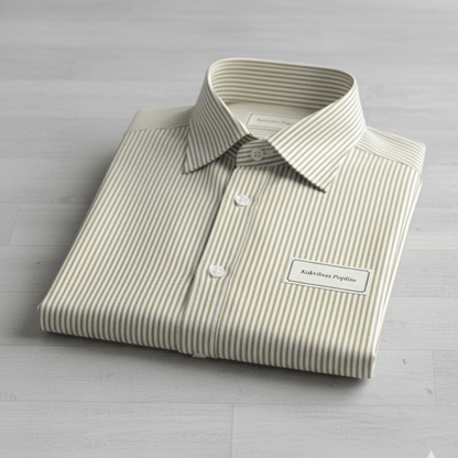 Tissu 100 % coton - rayures ton sable 125 g/m² – disponible chez Šarlotes audumi